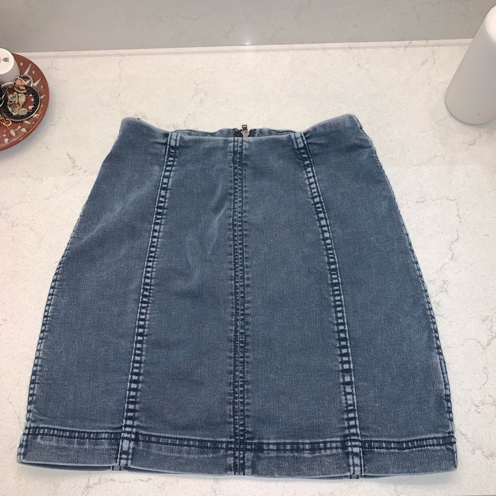 Free People Denim Mini Skirt Size 2